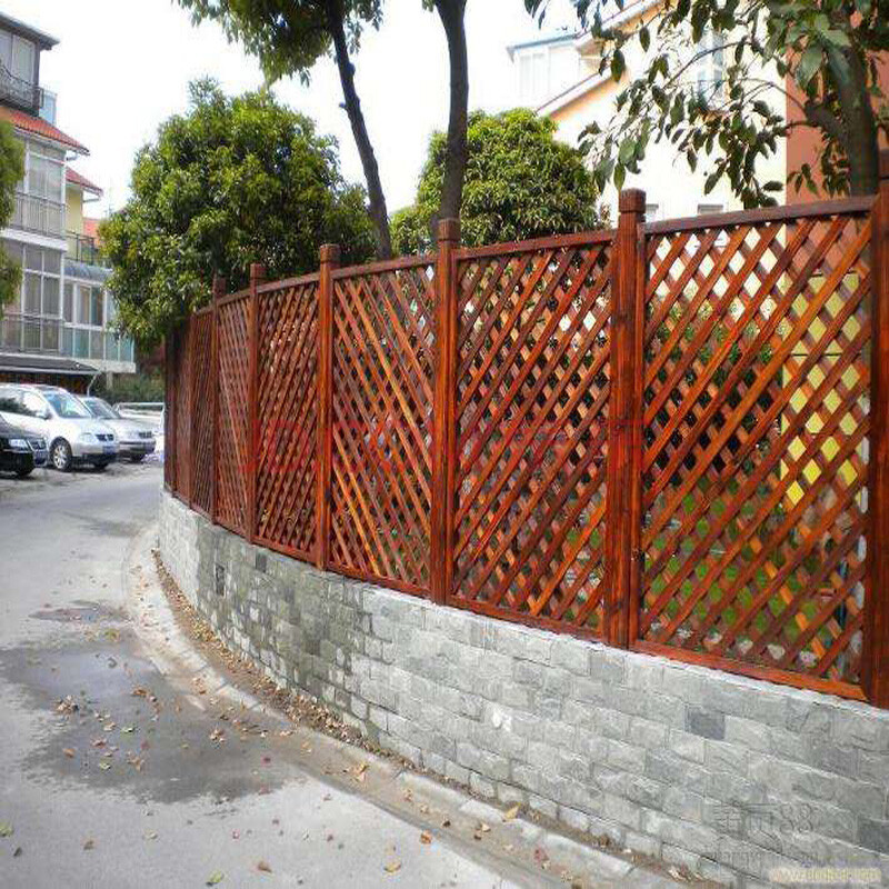 户外院子别墅庭院围墙防腐木质围栏户外园艺护栏篱笆木头栅栏木门