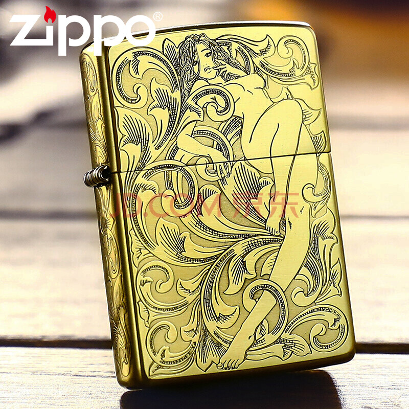 原装zippo 煤油打火机防风 正品 纯铜 雕刻男士礼品刻字 唐草仙子
