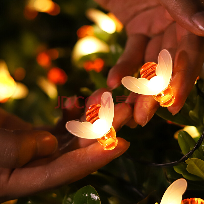 stargirl太阳能小蜜蜂串灯led七彩520情人节装饰灯户外防水庭院草坪灯