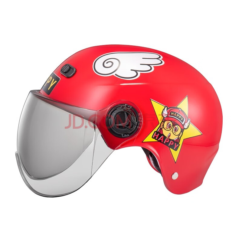 夏天夏季小孩电瓶男孩女孩防晒四季宝宝轻便安帽 【夏季】红色阿拉蕾