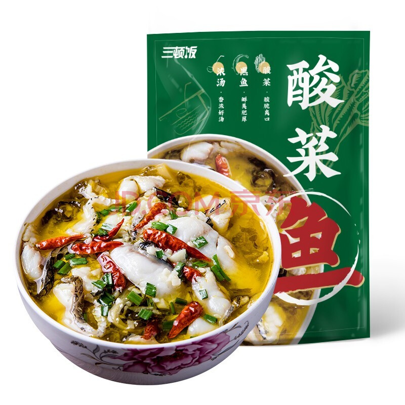 《新品嚐鮮》三頓飯酸菜魚免漿黑魚片400g 方便菜水煮魚 火鍋 燒烤