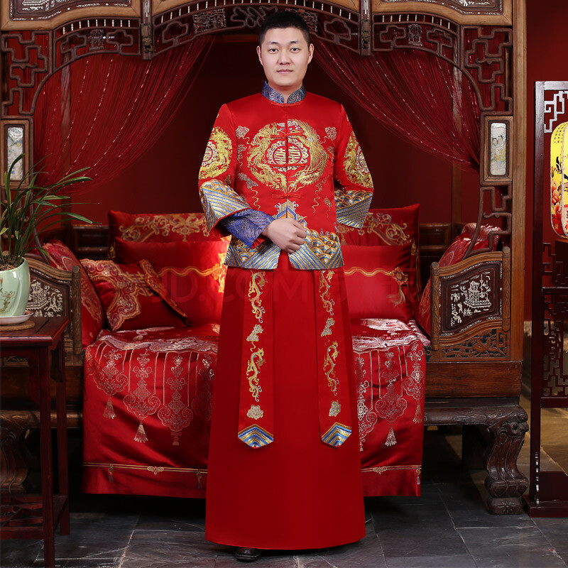 2019新款结婚敬酒服新娘礼服中式婚纱古装嫁衣秀和服绣禾服 龙凤 s