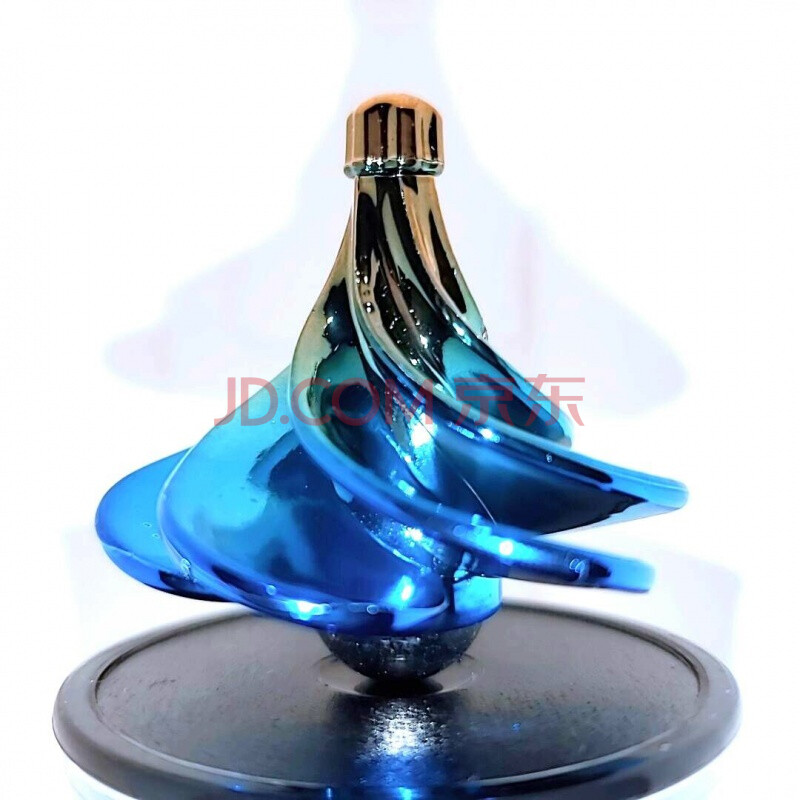 风动空气念力陀螺玩具东西儿童成人指尖解压玩具反重力黑科技 金蓝