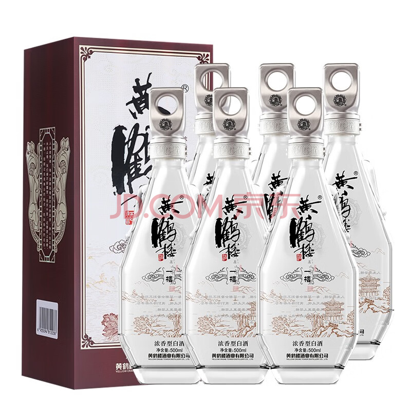 【官方旗艦】黃鶴樓酒 更上層樓一樓 52度500ml*6瓶 濃香型 白酒整箱