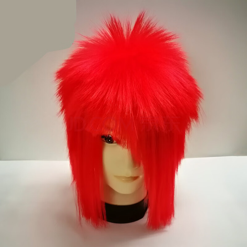 搞笑男杀马特搞怪假发非主流舞台夸张表演动漫cos整顶演出蓬松 大红色