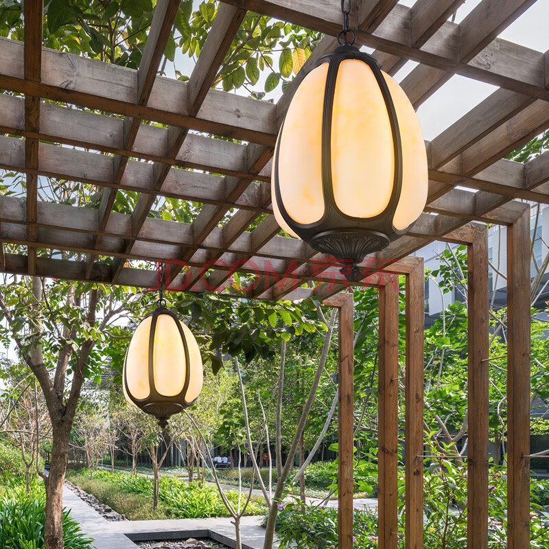 幸福来敲门新中式吊灯景观庭院灯防水户外南瓜吊灯走廊过道露台阳台
