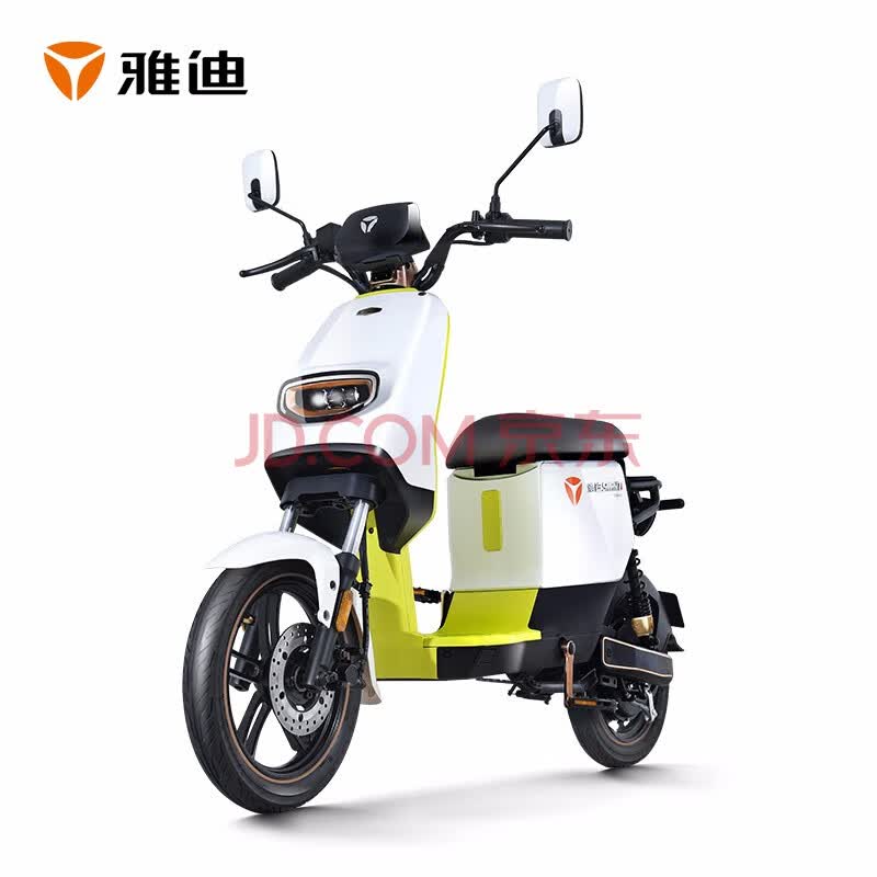 雅迪yadea 冠智de1炫彩版48v15ah 锂电小巧时尚男女通用 星空白/黄色