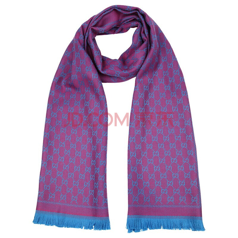 gucci古驰 时尚潮流男女同款流苏织花围巾 4111153 紫色4111153g