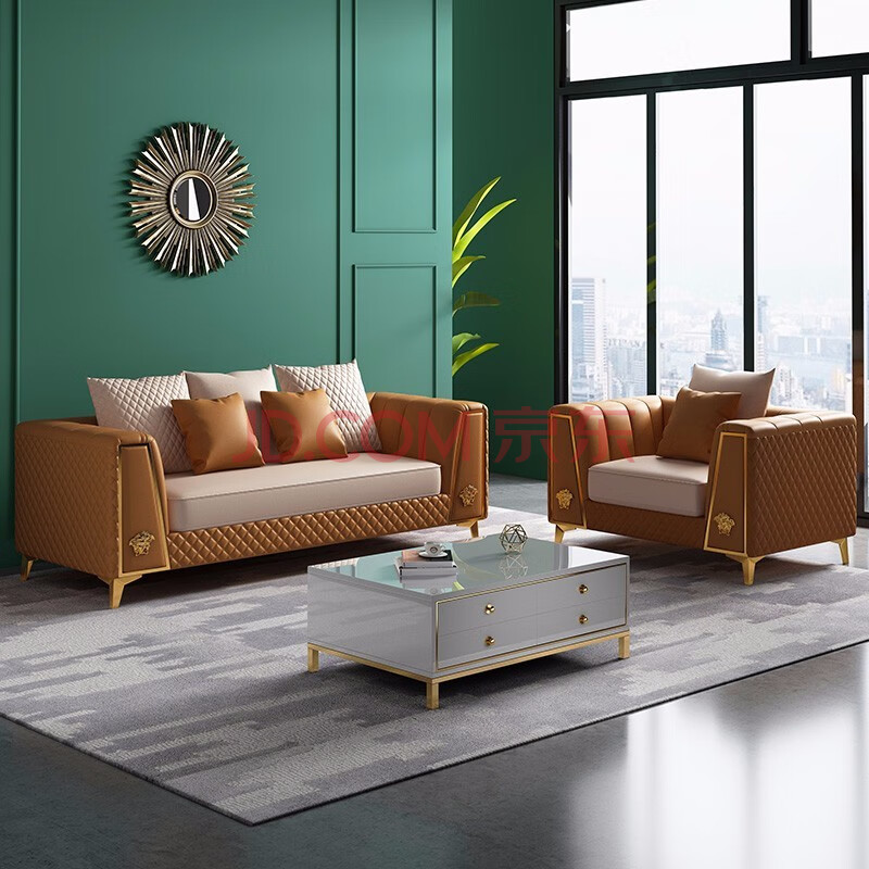 嘉思图意式极简沙发现代简约实木沙发轻奢科技布沙发小户型客厅单双人