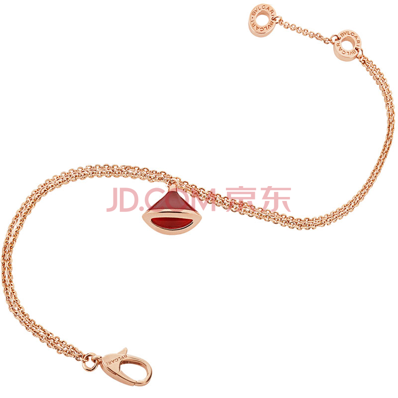 宝格丽(bvlgari)玫瑰金红玉髓扇子手链女手链