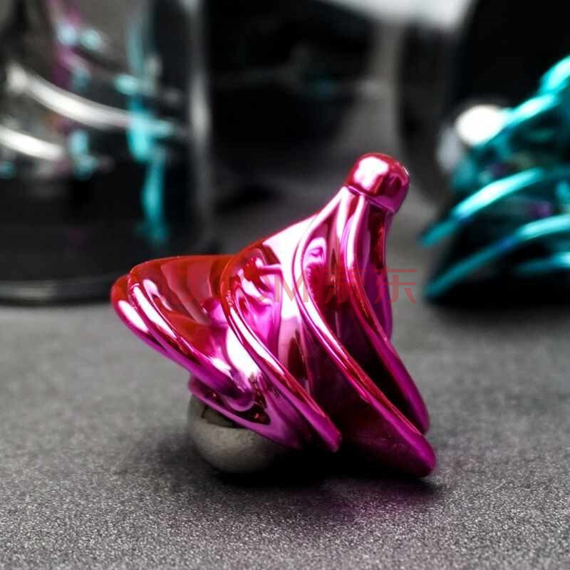 念力陀螺风动口吹陀螺指尖抖音同款空气动力黑科技反重力创意玩具 玫