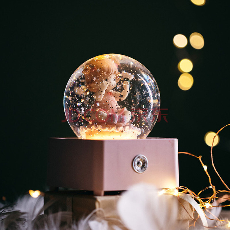 初高中学生礼物女 13-15-16岁女儿生日礼物独角兽水晶球音乐盒八音盒