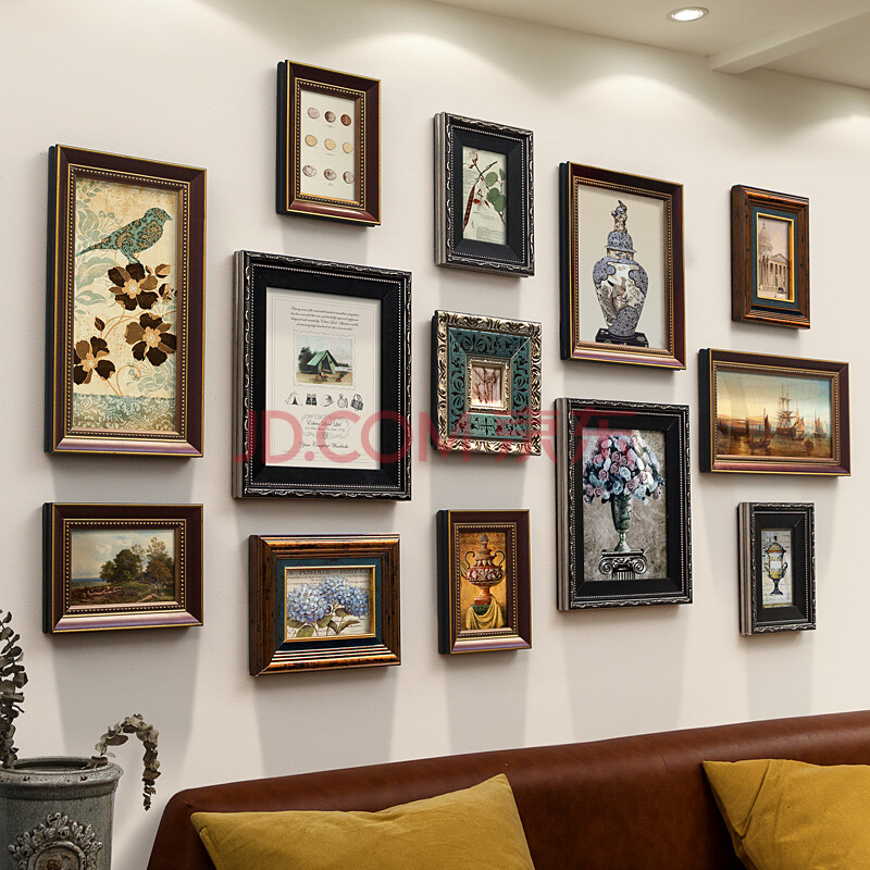 美式相框照片墙 家居装饰墙面装饰相框挂墙 复古实木相框结婚礼物 13