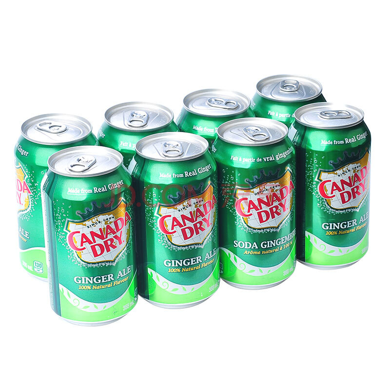 加拿大canada dry ginger ale 姜汁汽水 干姜水生姜水8罐 32罐姜汁