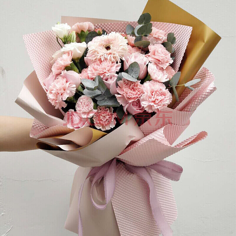 鲜花 同城配送康乃馨混搭花束生日母节礼物送妈妈长辈老师北京上海