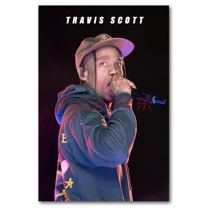 狼天影 嘻哈饶舌说唱歌手travis scott海报墙贴画 hiphop音乐酒吧自粘