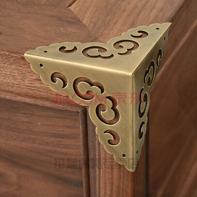 享弗 仿古铜三面包角中式樟木家具护角五金配件箱柜子角片角花角码