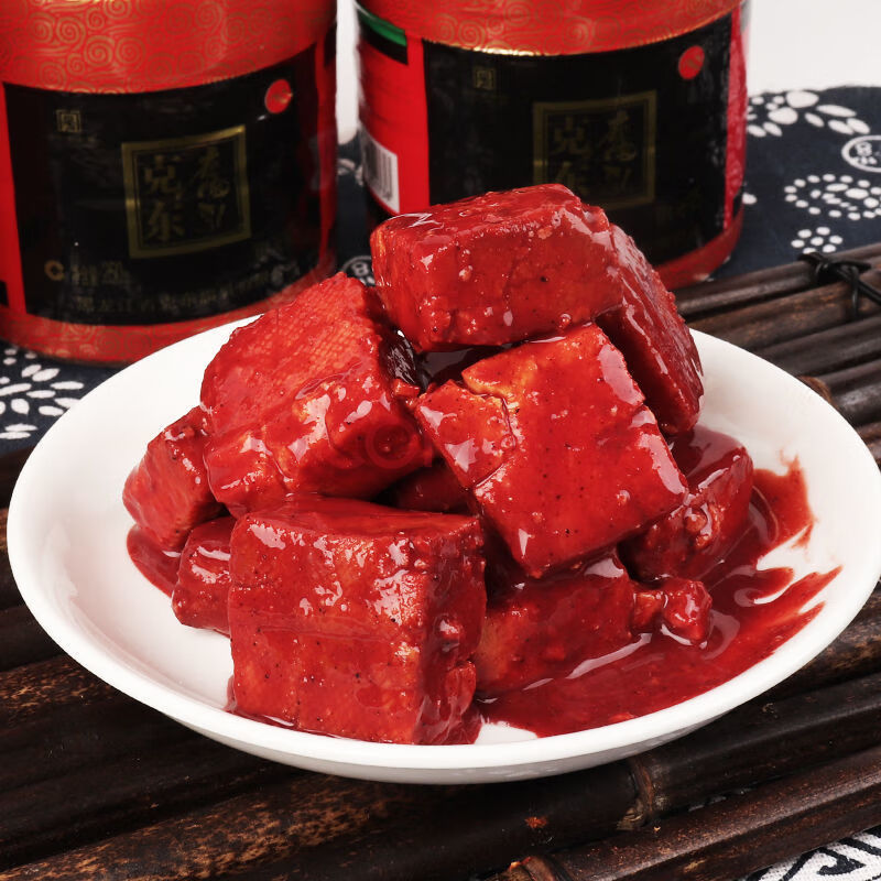 二克山克东腐乳黑龙江特产豆腐乳红方塑坛装大块腐乳 克东腐乳250x2罐