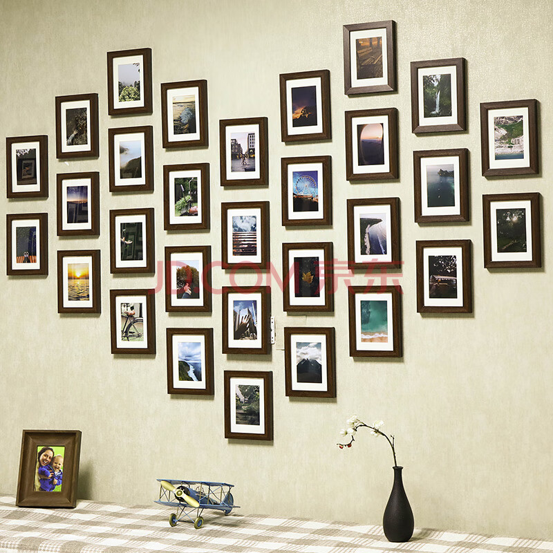 2021年新款爱心创意相框组合照片墙企业员工客户学生文化案例背景墙面