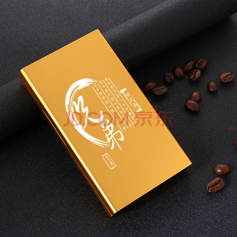 20支装加细长铝合金金属男女士便携创意自动弹盖烟盒 金色刻兄弟图