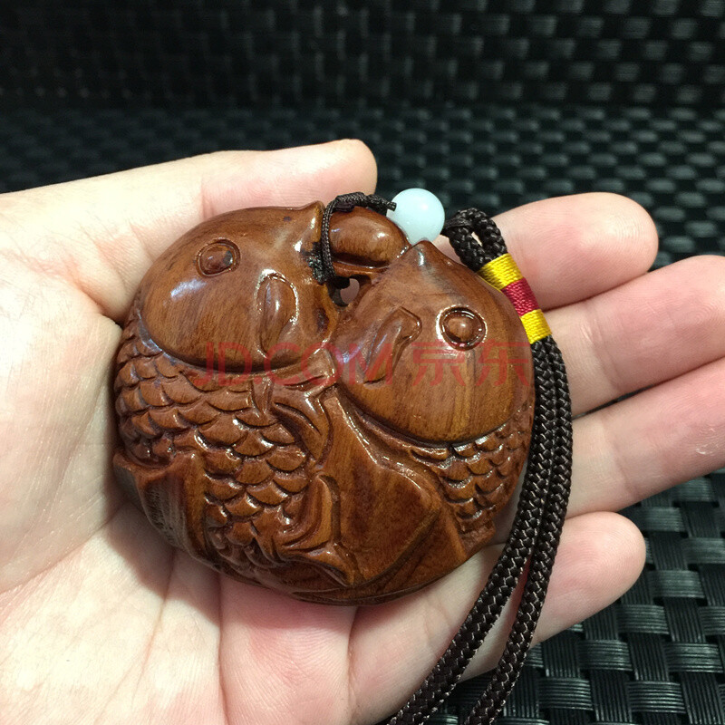 天然老挝木雕手把件木质工艺品小摆件实木雕刻把玩送礼小件 年年有鱼