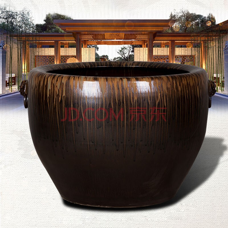 大缸种树缸仿古庭院鱼缸睡莲荷花盆缸特大号陶瓷缸水缸 直径110厘米