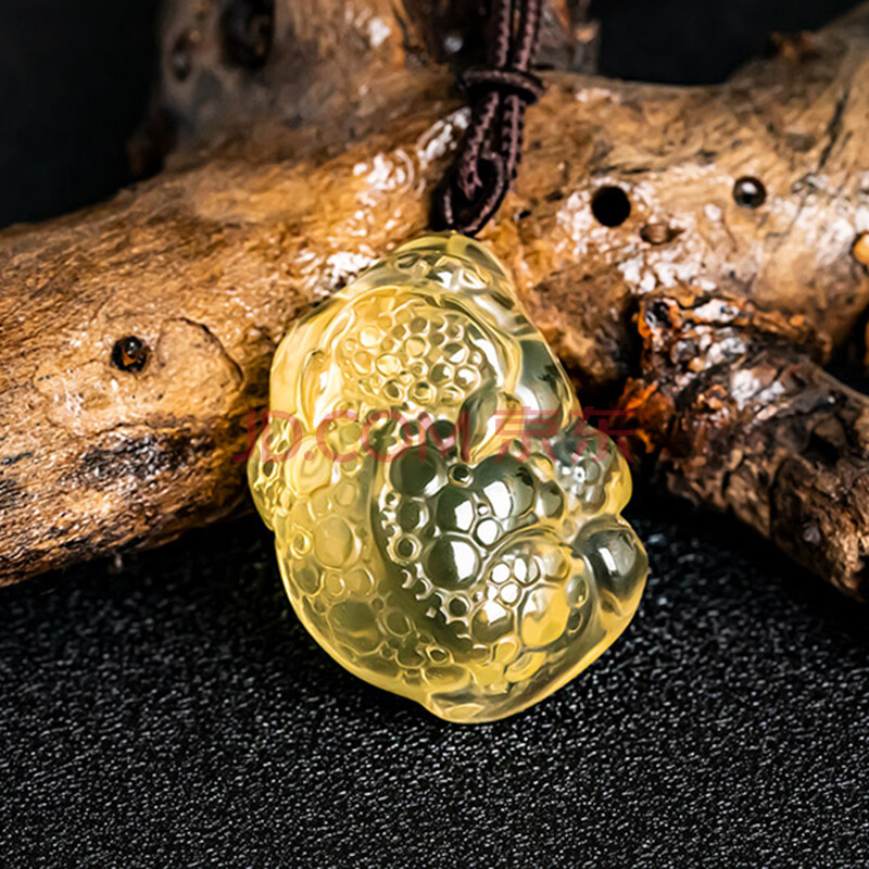 黛螺 天然黄水晶三足金蟾吊坠招财蟾蜍项链男女款开运护身挂件饰品