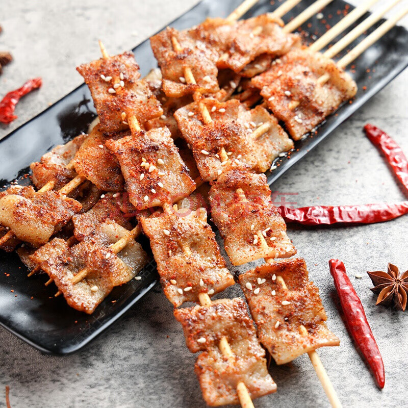 bbq戶外燒烤半成品燒烤五花肉串燒烤串豬肉串20串醃製燒烤食材 富銘士