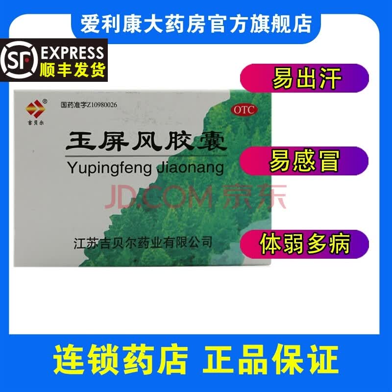 吉贝尔 玉屏风胶囊 0.5g*20粒/盒 一盒