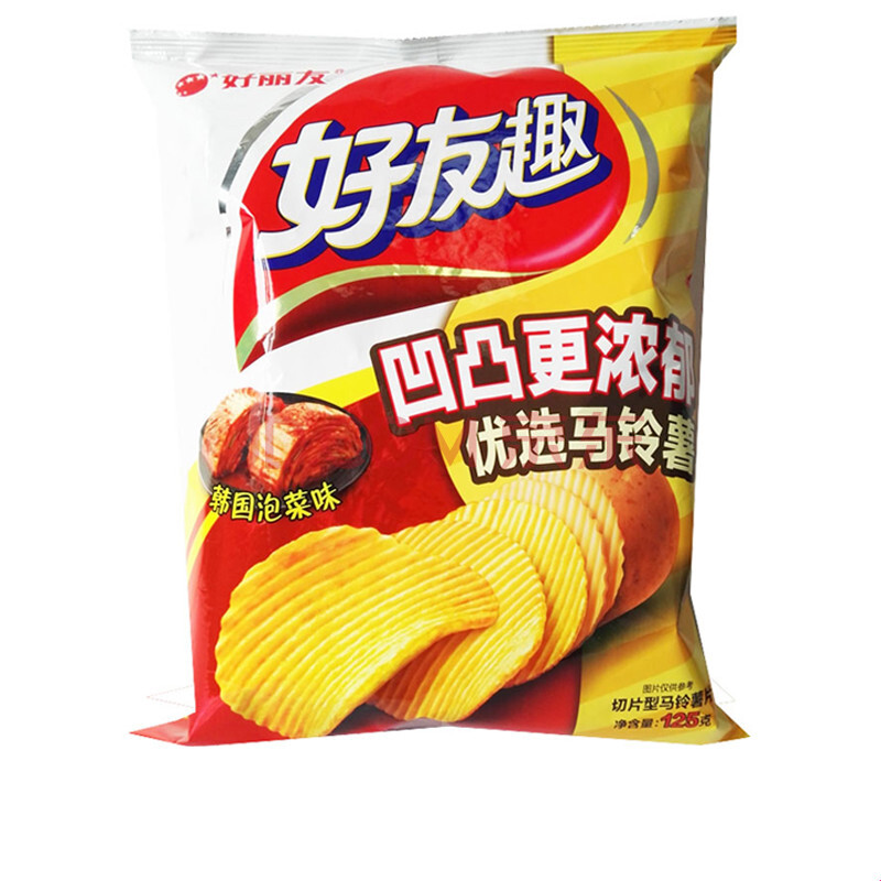 好丽友 好友趣薯片韩国泡菜味125g韩式蜂蜜黄油好有趣原味大包凹凸 3