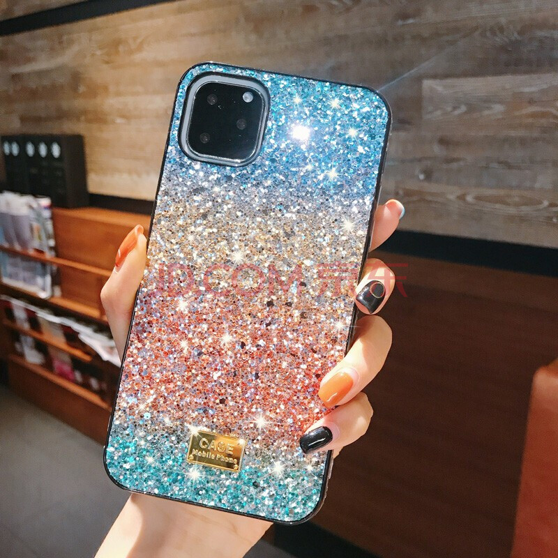 康普奇 苹果11手机壳薄渐变带钻防摔软壳iphone11pro max女款潮牌网红