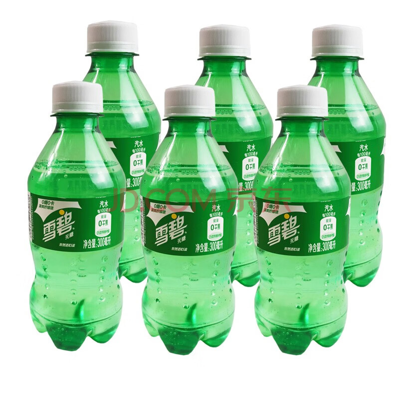 可口可乐 激爽夏日汽水饮料系列 零卡无糖雪碧300ml*6瓶