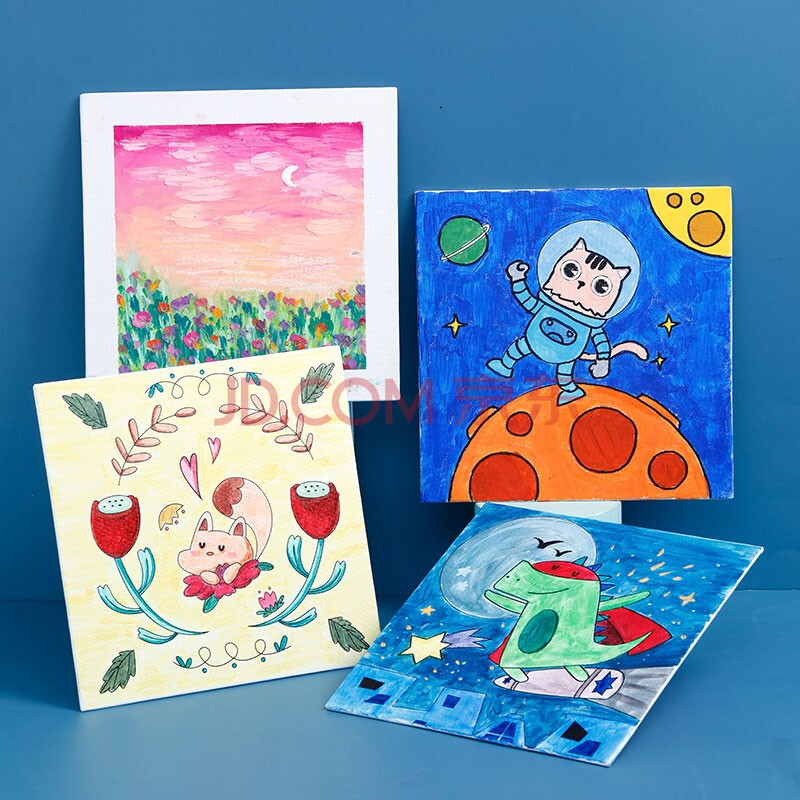 猫太子(maotaizi)儿童油画空白布画板卡通动漫迷你装饰画框小学幼儿园