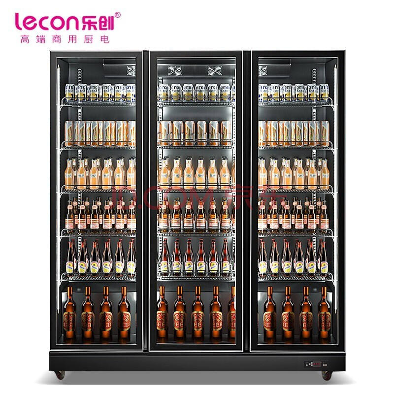 乐创(lecon)展示柜冷藏饮料啤酒柜便利店超市冰箱酒吧夜店大容量回弹