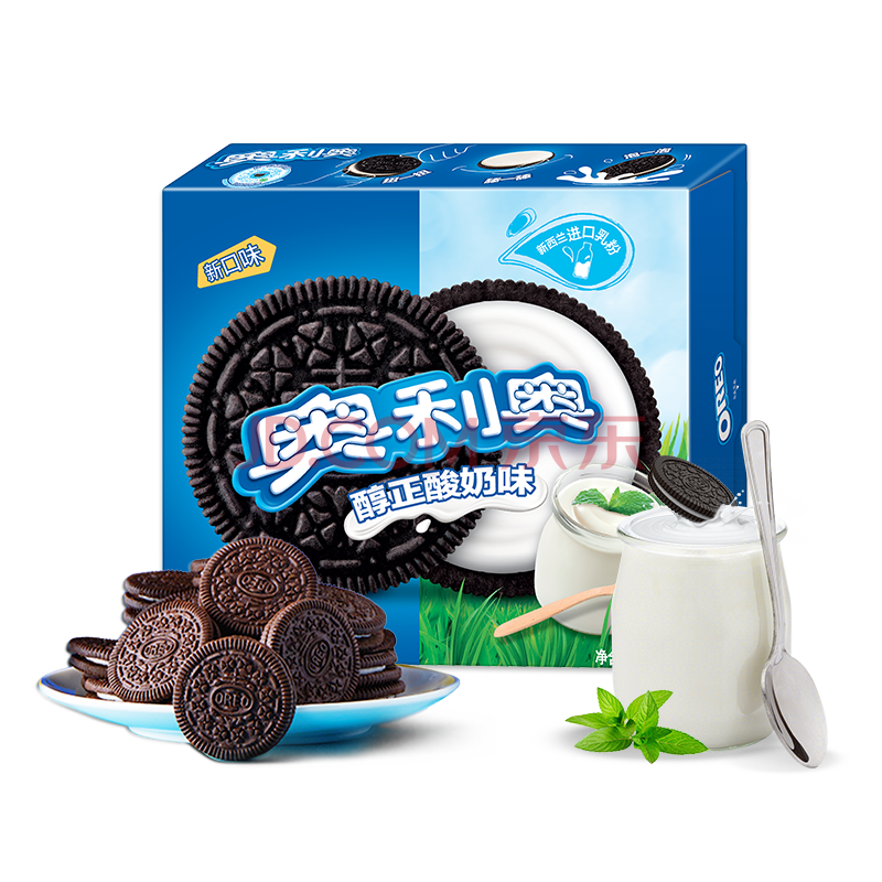 奥利奥(oreo)酸甜青梅味/酸奶味夹心饼干 休闲零食饼干蛋8小包共388g