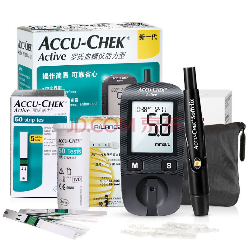 罗氏(roche)accu-chek active活力型血糖仪家用血糖仪糖尿病检测仪免