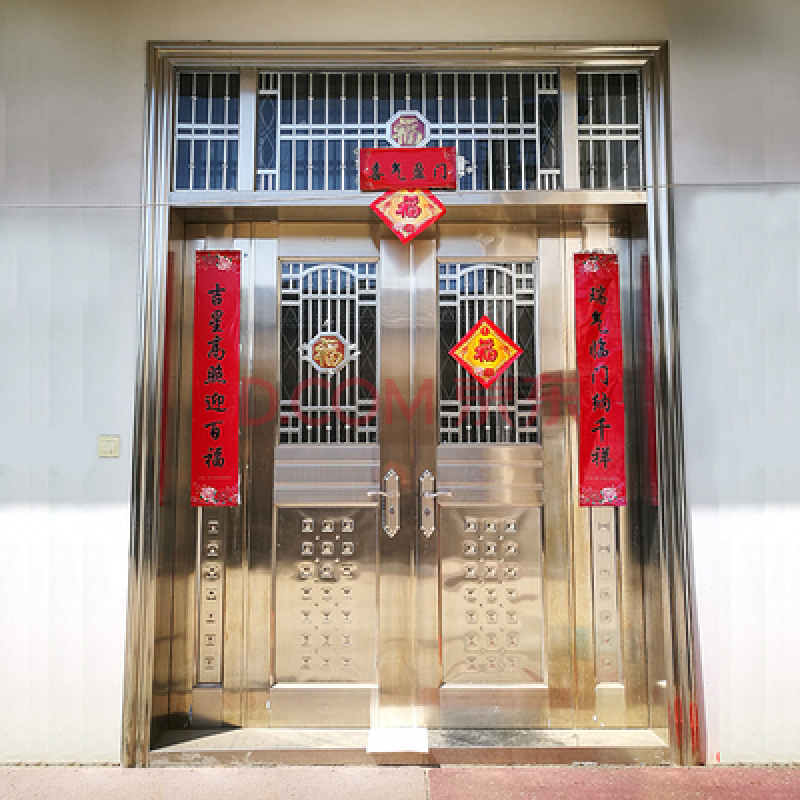 别墅大门防盗门家用 锌合金材质 304不锈钢门 中式别墅自建房农村大门