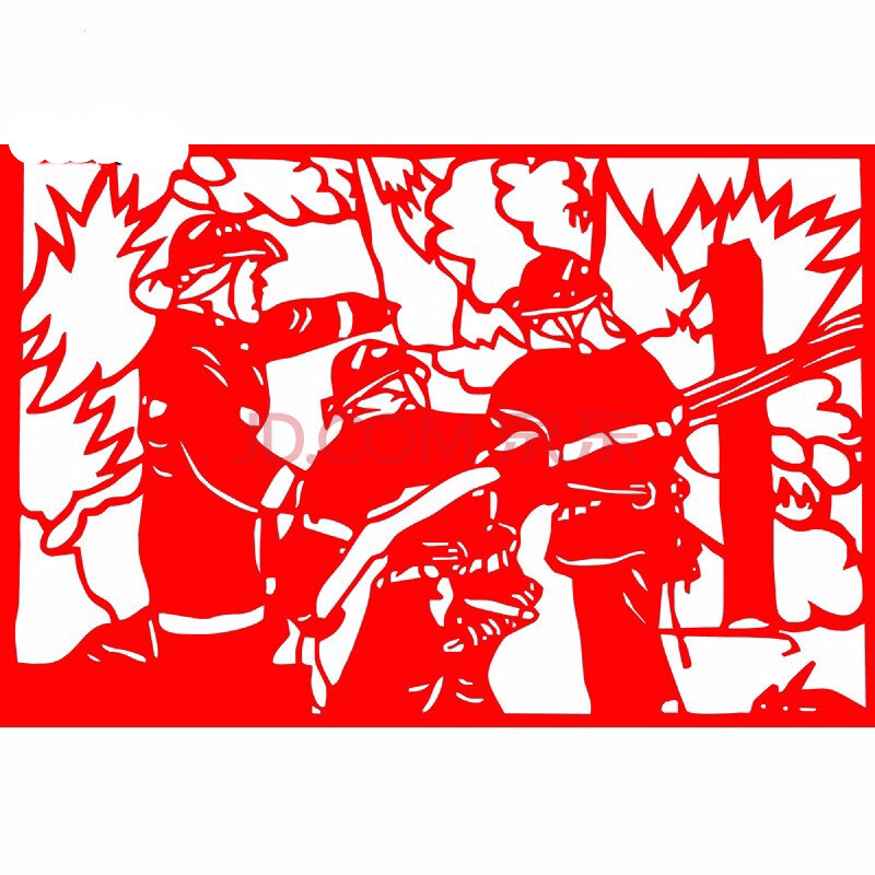 消防剪纸 119消防宣传安全生产学校教育剪纸文化开车不喝酒环创手工