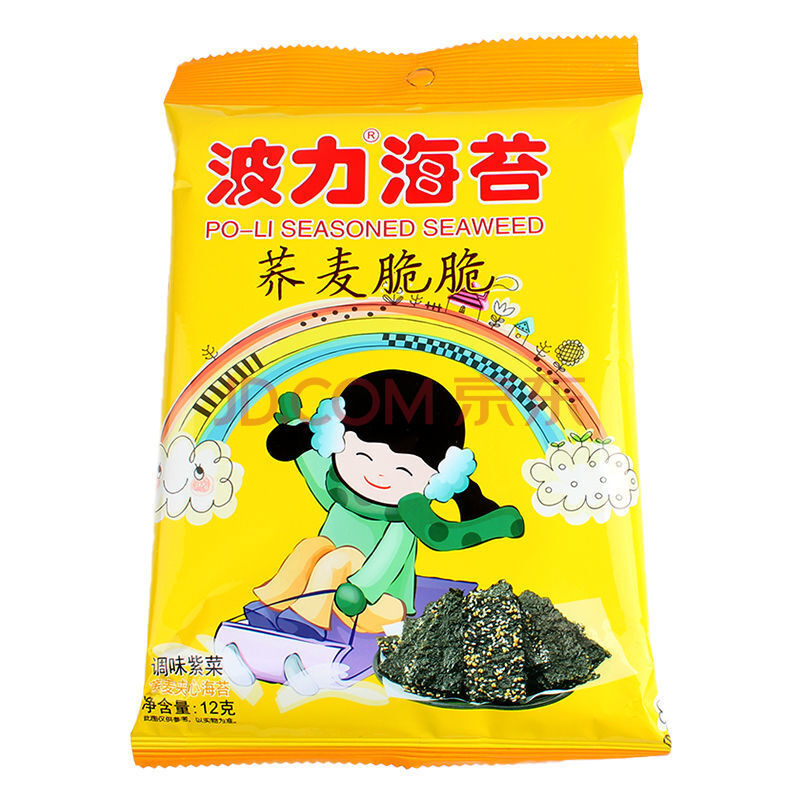 波力海苔芝麻脆荞麦夹心脆脆袋装白芝麻夹心即食紫菜儿童零食 荞麦12g