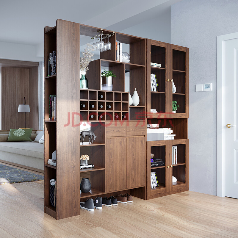 酒柜隔断柜双面间厅柜隔断客厅屏风进门实木玄关柜简约入户储物柜 间