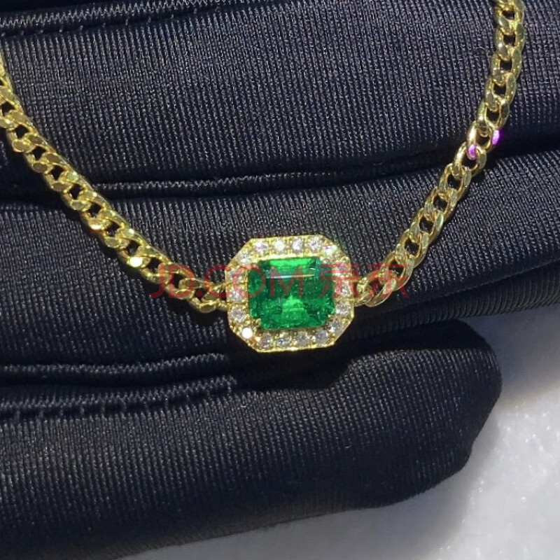CBL-132 1.5克拉祖母绿手链 镶钻石 约4.52克