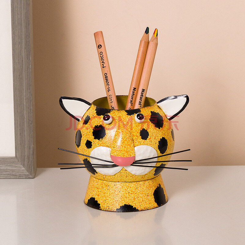 正想 北欧卡通铁艺动物笔筒摆件工艺品创意家居客厅茶几遥控器收纳盒