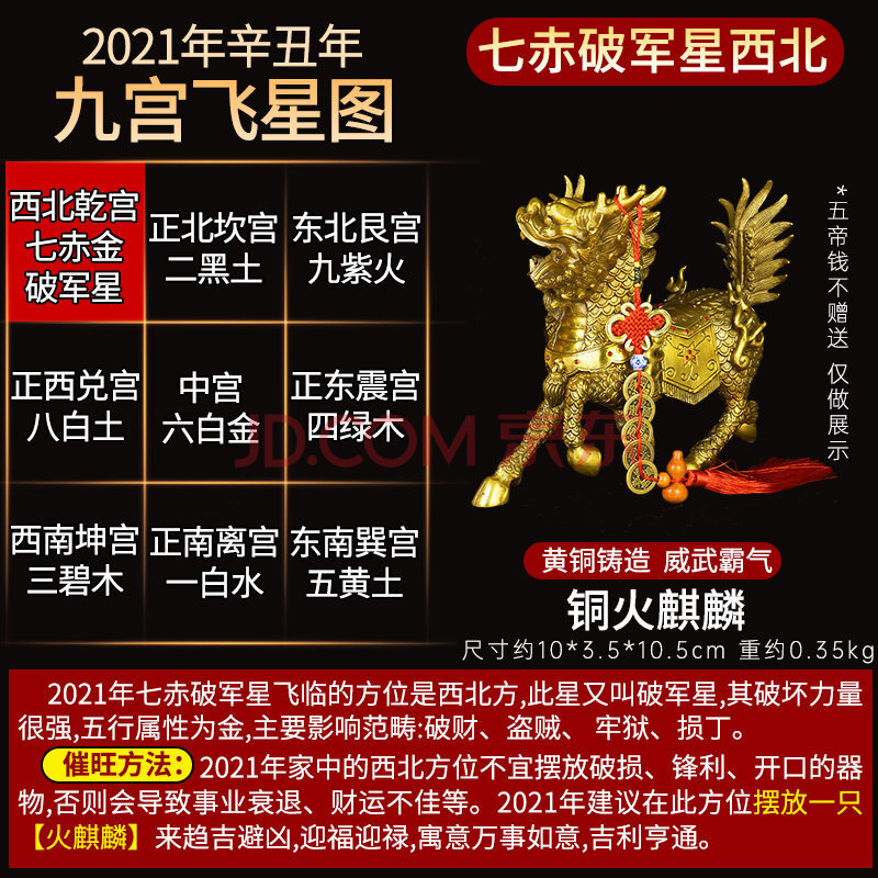 善心堂2021辛丑年九宮方位吉祥物客廳辦公室風水玄空九宮飛星陣定製