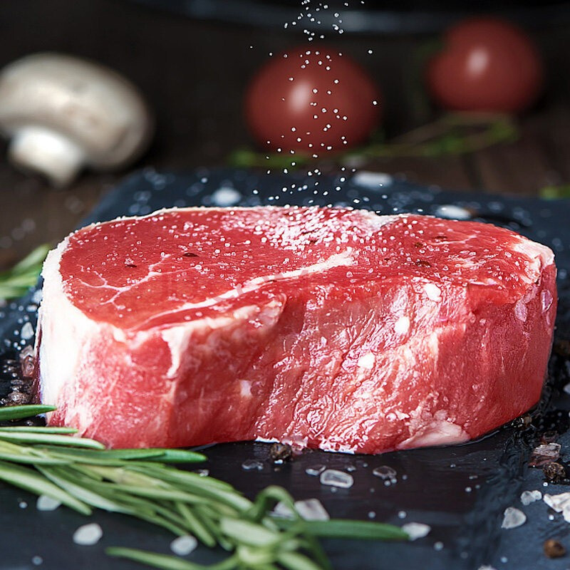 当顿庄园 原切厚切西冷眼肉牛排1kg 新鲜非腌制牛扒 西冷眼肉混搭5片