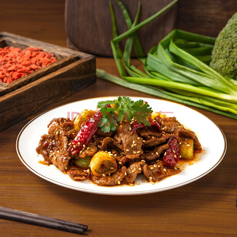 月盛斋 香辣牛肉480g半成品菜方便菜火锅涮锅烧烤食材