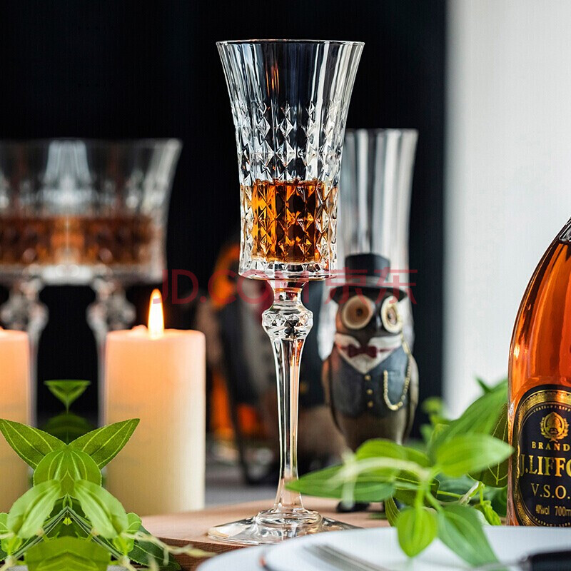 法国cda香槟杯高脚杯进口无铅水晶玻璃杯eclat情迷钻石系列气泡酒杯