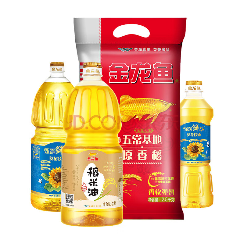 金龍魚 葵花籽油(1.8l 688ml) 香稻大米2.