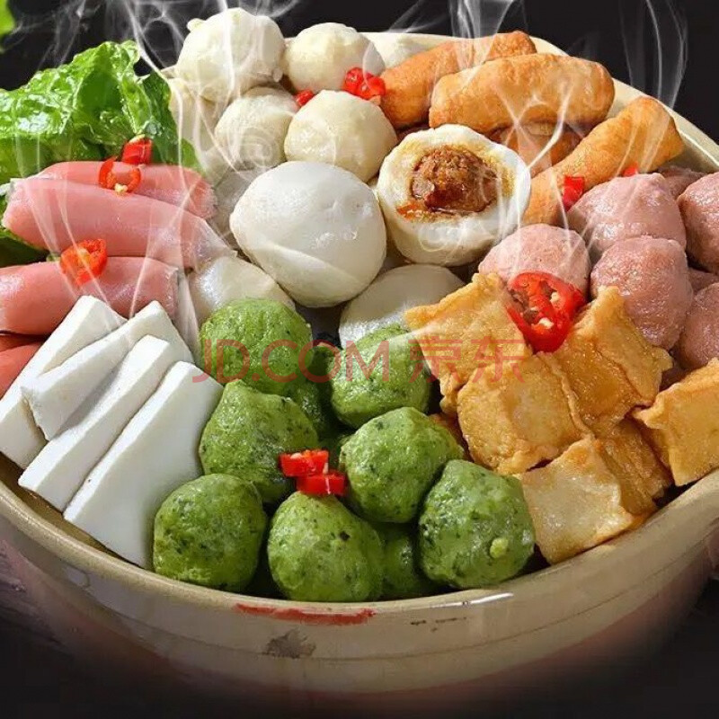 火锅食材全套配菜火锅丸子混合关东煮食材麻辣烫烧烤食材底料 1斤组合
