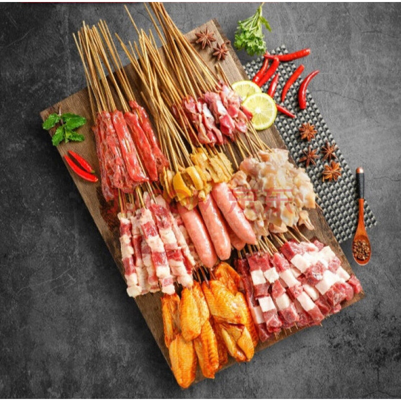 棠鲜生 烤串半成品羊肉串烧烤串串新鲜5-6人肉串食材家用烤肉套餐4/8
