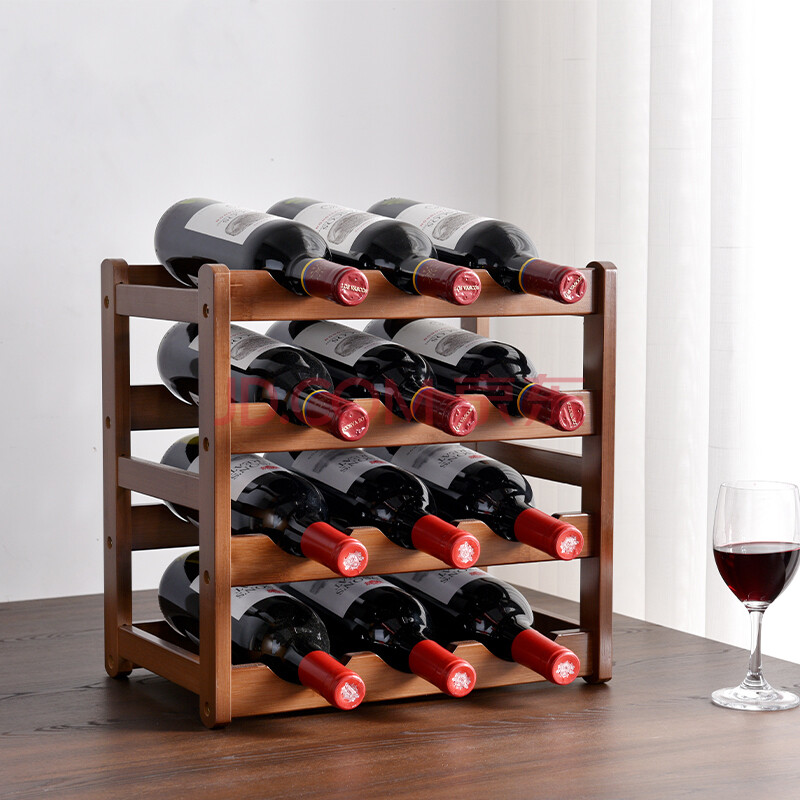 实木红酒架 红酒架摆件葡萄酒架子红酒格子实木家用小型现代简约红